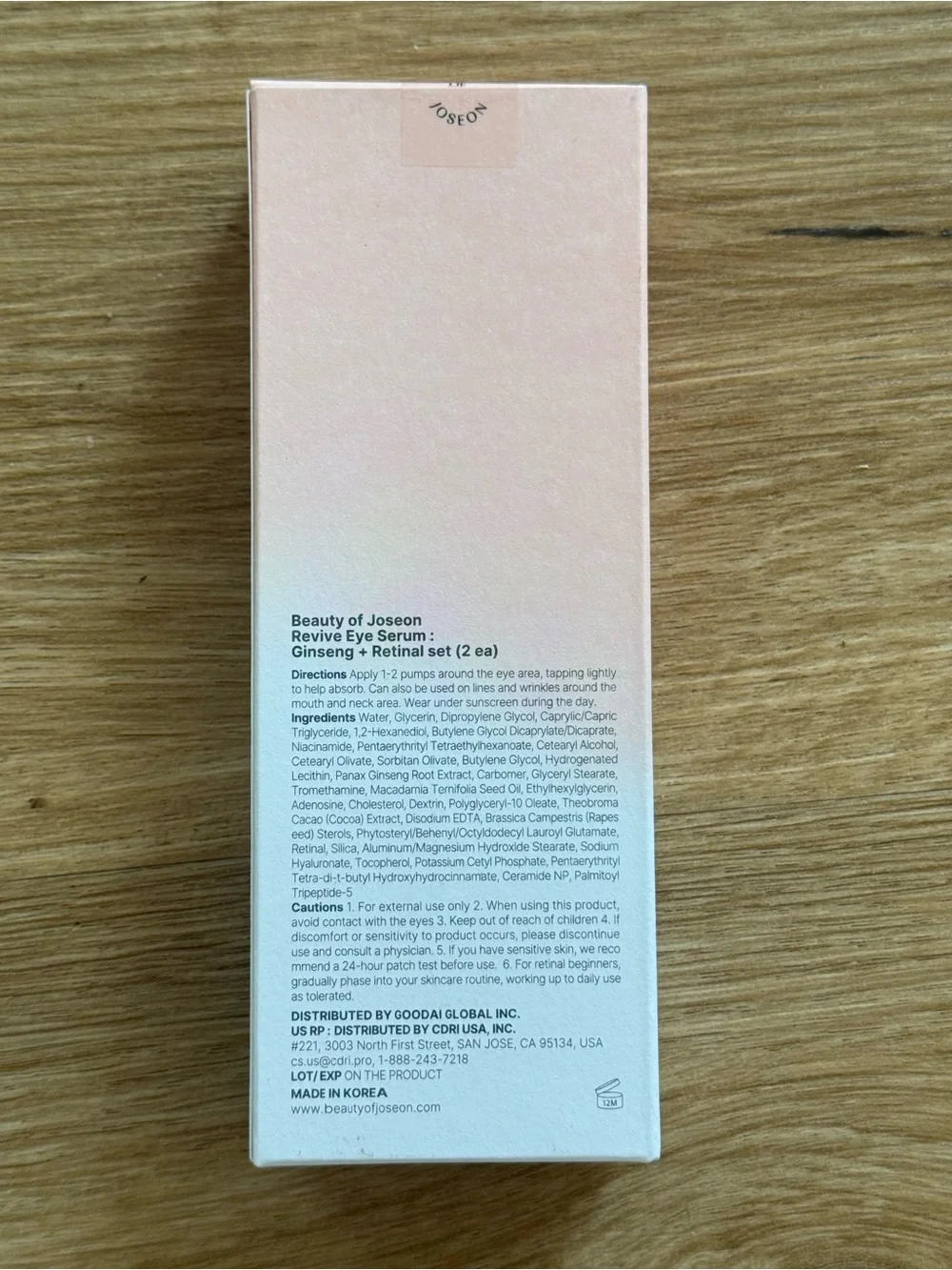Beauty of Joseon Revive Eye Serum- 2pk